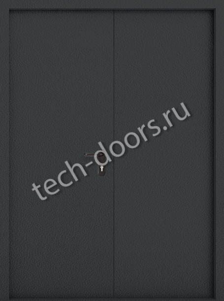 Противопожарная двупольная дверь черная 1450x2050